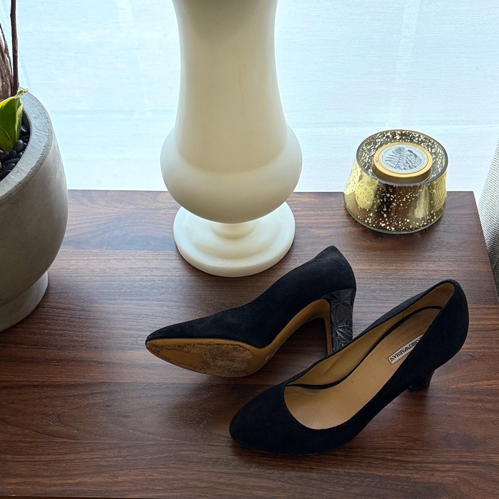 Giorgio Armani Black Suede Pumps
